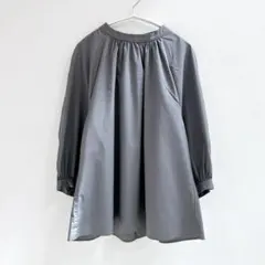 【美品】グリーンレーベルリラクシング　七分袖　ギャザーブラウス　ボトルネック