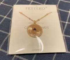 【 FETTERO 】 コインネックレス ゴールド エジプトアイ ブルー 箱付き