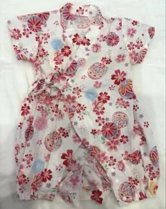 花柄甚平 ピンク 50〜60