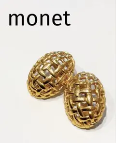 monet モネ　ヴィンテージ　ブローチ　ゴールド　レトロ　大ぶり　モダン