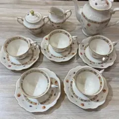 Noritake ivory china花柄陶陶器ティーセット