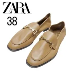 ZARA♡ リアルレザー ビット付きフラットローファー