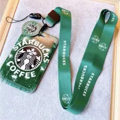 スタバ IDカードホルダー IDカードケース 社員証ケース ネックストラップ付