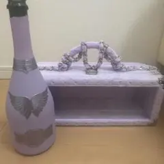 【空瓶・空箱】エンジェルシャンパン ハロウィン　パープル　レザー 鍵付き 空瓶・空箱】エンジェルシャンパン ハロウィン パープル レザー 鍵付き
