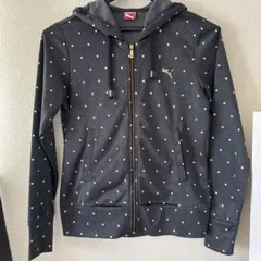 PUMA グレー ドット柄 フルジップパーカー
