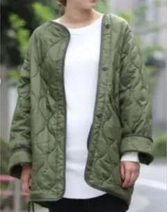 キルティング ノーカラージャケット