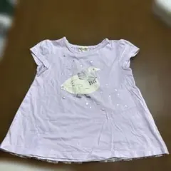 Love &Peace &Money Tシャツ　ラベンダー　100㎝ リボン