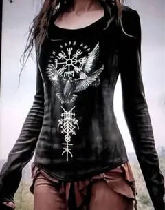 カジュアル長袖シャツ(ブラック)