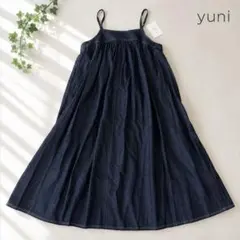 yuni 新品タグ付き デニムキャミワンピース ロング 日本製 綿100