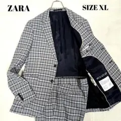 極美品 ザラ スーツセットアップ カジュアルスーツ チェック柄 グレー×ネイビー