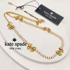 C602/kate spade/ジルコニア リボン ゴールド ネックレス