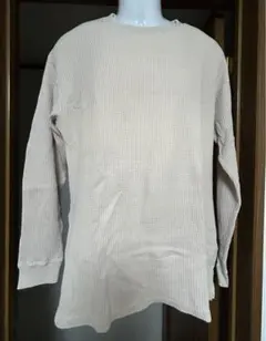 アーバンリサーチ ベージュ ワッフル生地 長袖Tシャツ