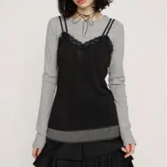 SLY CAMI LAYERED TOPS キャミレイヤードクルーネックトップス