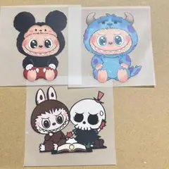 ラブブ ポップマート ディズニー アイロンシート 3枚セット ワッペン風