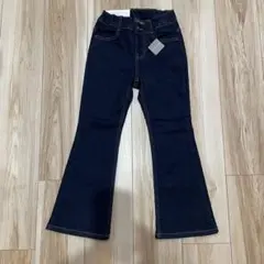 新品未使用　GU ストレッチスリムフレアジーンズ120 ネイビー