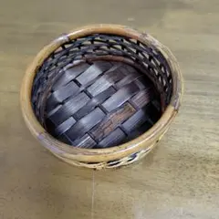 竹製 円形バスケット 小物入れ