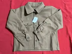 ジャケット　コート　フェイクウールショート　M モカ