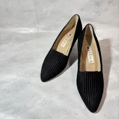 ✨美品✨ DIANA ブラック コーデュロイ パンプス ポインテッドトゥ