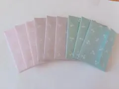 ハンドメイド ミニ封筒 パステル柄 UVインク加工 ぷっくり加工 9枚