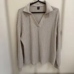 SHEIN リブ編みVネックセーター M