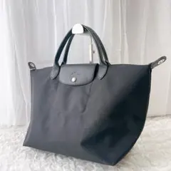 ロンシャン Longchamp プリアージュ ネオ M レザー ナイロン 黒
