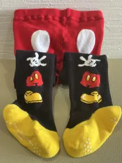 美品ディズニータイツ　ミッキータイツ