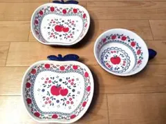 リンゴ型食器 スープボウル　計3個セット　北欧調　デザイン　新品未使用　保管品のサムネイル