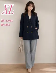 HK WORKS LONDON テーラードジャケット ネイビー XL オフィスのサムネイル