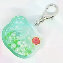 No.55　メロンクリームソーダ　くま　シェイカーキーホルダー