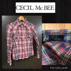 CECIL McBEE 長袖ネルシャツ ウエスタン 厚手 特殊加工 S～Mぐらい