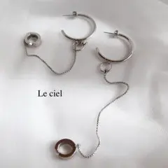 週末セール中No.070 イヤカフ付きフープピアス