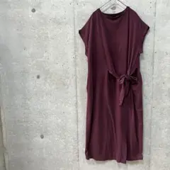 ハグオーワー ウエストリボン ロングワンピース ボルドー 日本製 サイズ1のサムネイル