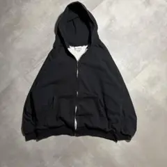 80s - vintage パーカー　ダブルフェイス　裏サーマル 黒　USA製のサムネイル