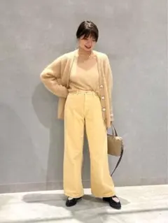 ★専用商品★アプワイザーリッシェ　【美品】FOX混ニットミドルコート Apuweiser-riche（アプワイザーリッシェ）の「パール付FOX混ニット