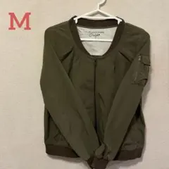 カーキ　ジップアップジャケット