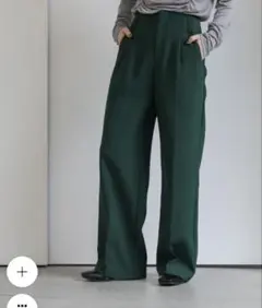 グリーン ワイドパンツ