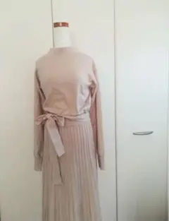 OPAQUE.CLIP ピンクベージュ長袖ロングワンピース　Ｍサイズ