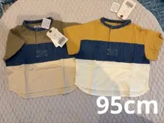 新品 子供用 デニム切替 Tシャツ 2枚セット 95cmのサムネイル