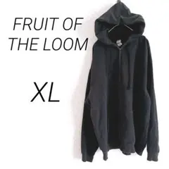 FRUIT OF THE LOOM フード付きパーカー XL 黒　ヴィンテージ