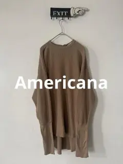 Americana 2way日本製　コットンワッフルロングカットソー