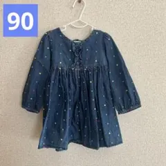 babygapデニムドットワンピース 90cm 女の子