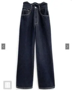 ウエストウェーブデザインデニムパンツ[gn290]