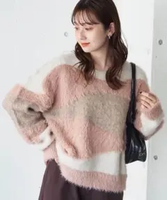 tiptop ティップトップ 異素材MIXプルオーバー アイボリー