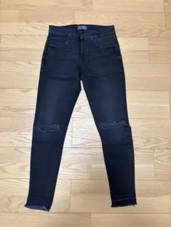 ZARA ザラ ダメージデニム ブラック 黒 EUR38