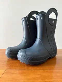 【美品】クロックス キッズ ハンドル レインブーツ（Ｊ１／１９.５cm）
