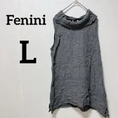 ✨️️海外古着✨️Fenini 【L】ノースリーブチュニック ブラック系