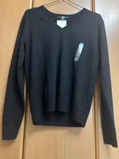 ユニクロカシミヤ100% Vネックセーター ブラック レディースSサイズ