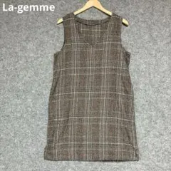 La-gemme ノースリーブVネックチェックワンピース