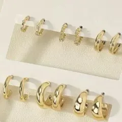 セット売り♡ゴールデンフープピアスセット 6ペアセット