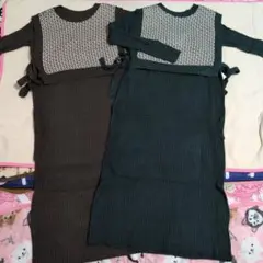 ★値下げ★ローリーズファーム ガラニットベスト＊２Ｐワンピース２点セット